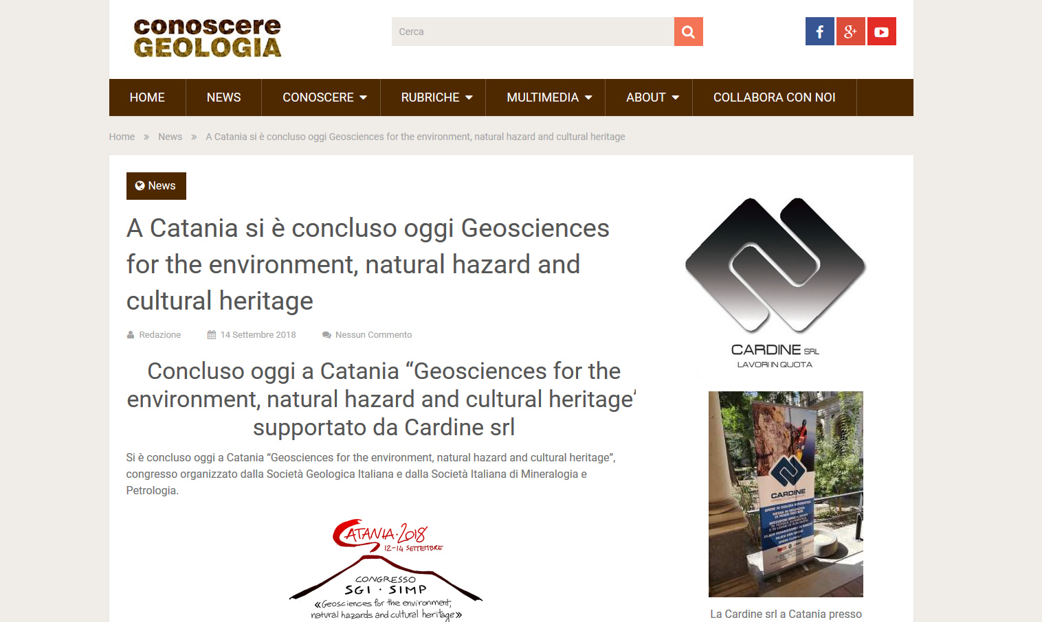 ConoscereGeologia: “Concluso a Catania Geosciences for the environment, natural hazard and cultural heritage”