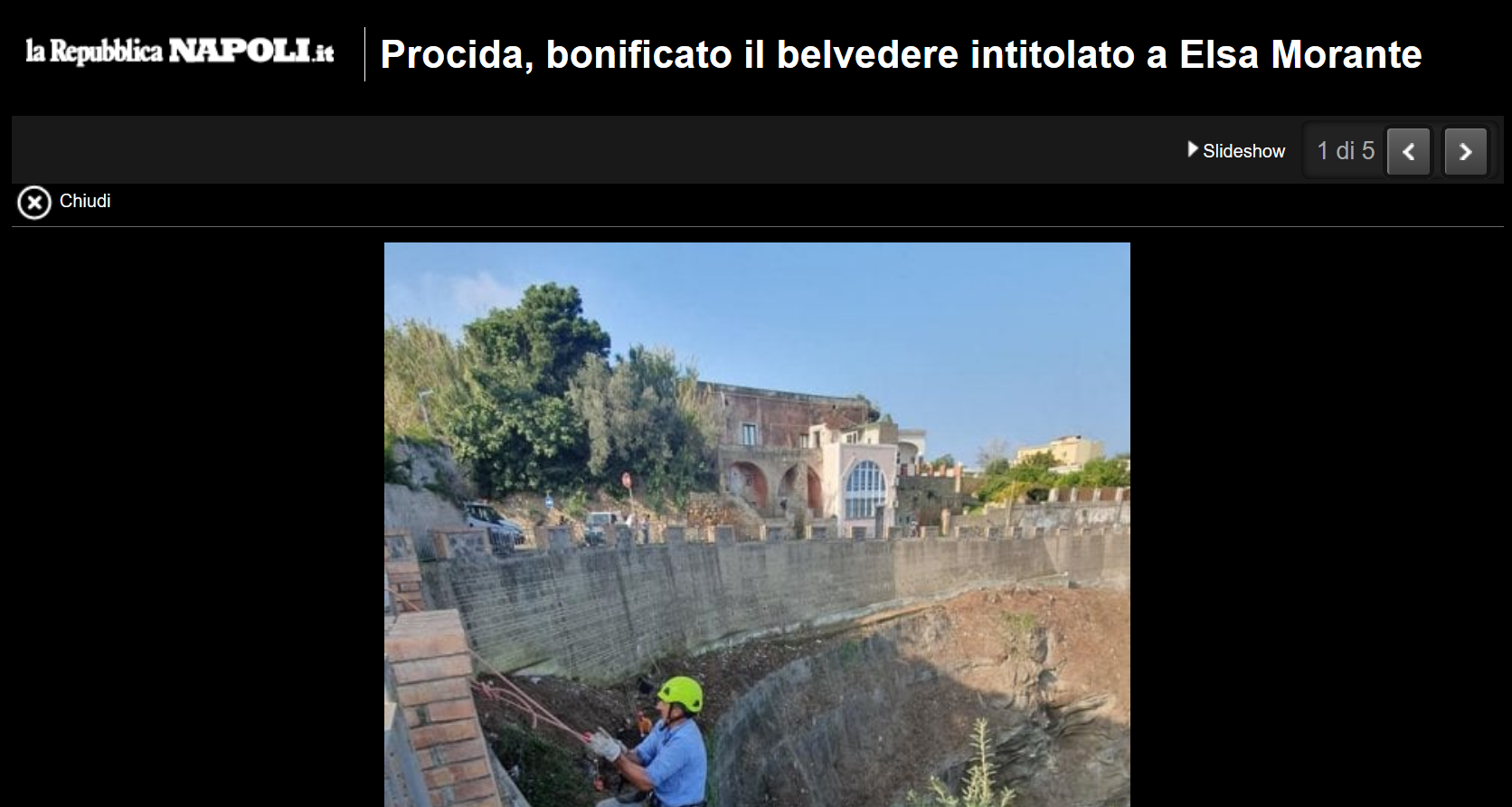 Repubblica.it : Procida, bonificato il belvedere intitolato a Elsa Morante